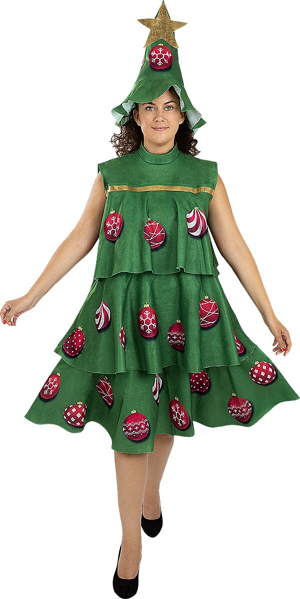 FUNIDELIA Kerstboom Kostuum voor vrouwen - One Size - Groen