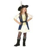 Fiestas Guirca Carnaval verkleed Kapiteinspak piraat - voor meisjes - kinderen - jurk/hoed 110-116 (5-6 jaar) -