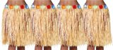 Fiestas Guirca Hawaii verkleed rokje - 4x - voor volwassenen - naturel - 50cm - hoela rok - tropisch
