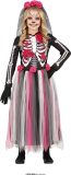 Fiestas Guirca - Meisjes jurk Catrina - 7-9 jaar - Halloween Kostuum voor kinderen - Halloween - Halloween kostuum meisjes