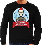 Grote maten foute Kersttrui / sweater - Last Christmas I gave you my heart - skelet - zwart voor heren - kerstkleding / kerst outfit XXXXL