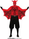 Guirca - Duivel Kostuum - Duivelse Demoon Damian - Man - Rood, Zwart - Maat 52-54 - Halloween - Verkleedkleding