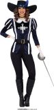 Guirca - Musketier Kostuum - Vechtlustige Blauwe Musketier Hanna - Vrouw - Blauw - Maat 42-44 - Carnavalskleding - Verkleedkleding