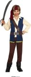 Guirca - Piraat & Viking Kostuum - Gevaarlijke Brutus Piraat - Jongen - Blauw, Bruin, Wit / Beige - 7 - 9 jaar - Carnavalskleding - Verkleedkleding