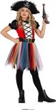 Guirca - Piraat & Viking Kostuum - Miriam De Beruchte Piraat Van De Zuidelijke Zee - Meisje - Rood, Zwart - 5 - 6 jaar - Carnavalskleding - Verkleedkleding