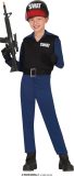 Guirca - Politie & Detective Kostuum - Jonge Dappere Swat Agent - Jongen - Blauw - 7 - 9 jaar - Carnavalskleding - Verkleedkleding