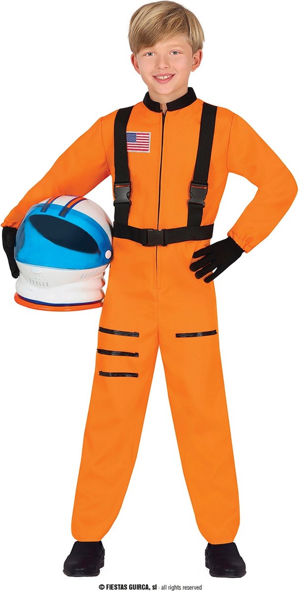 Guirca - Science Fiction & Space Kostuum - Astro Noud Van Oranje Kind Kostuum - Oranje - 3 - 4 jaar - Carnavalskleding - Verkleedkleding