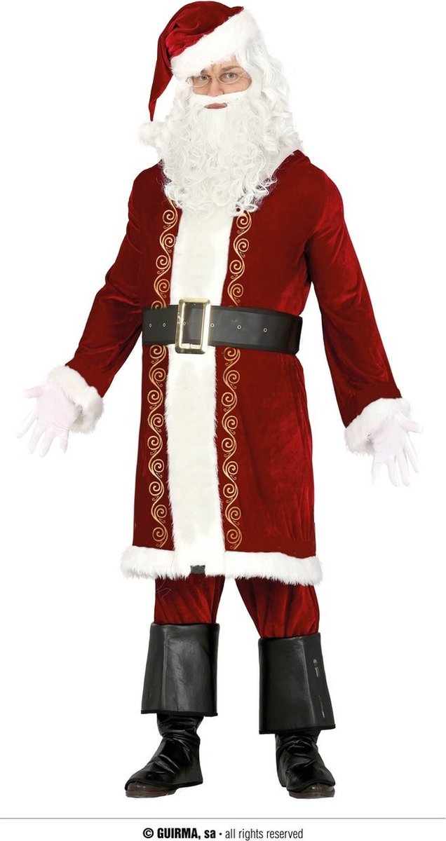 Guirma - Kerst & Oud & Nieuw Kostuum - De Enige Echte Kerstman Kostuum - Rood - Maat 54-56 - Kerst - Verkleedkleding