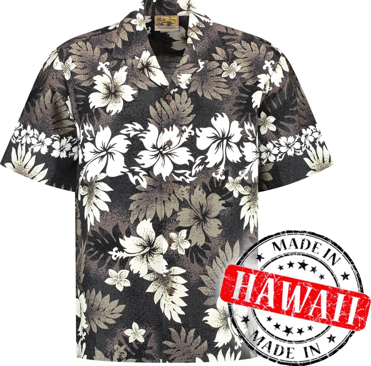 Hawaii Blouse Mannen - Shirt - Hemd "Maui Mystiek" - 100% Katoen - Aloha Shirt - Heren - Made in Hawaii Maat L