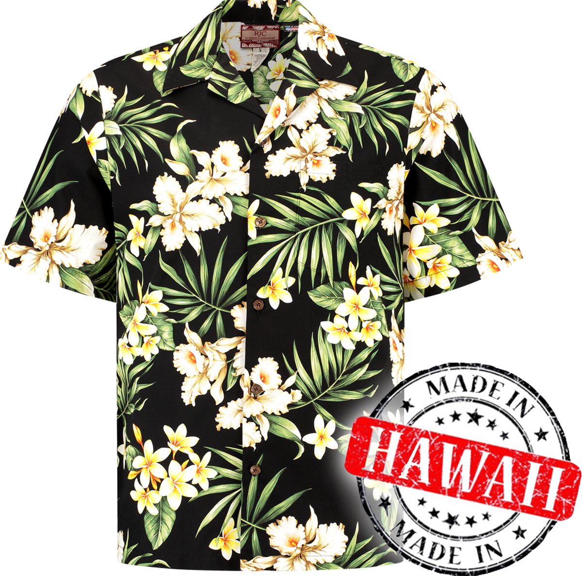 Hawaii Blouse Mannen - Shirt - Hemd "Tropische Nacht" - 100% Katoen - Aloha Shirt - Heren - Made in Hawaii Maat XL