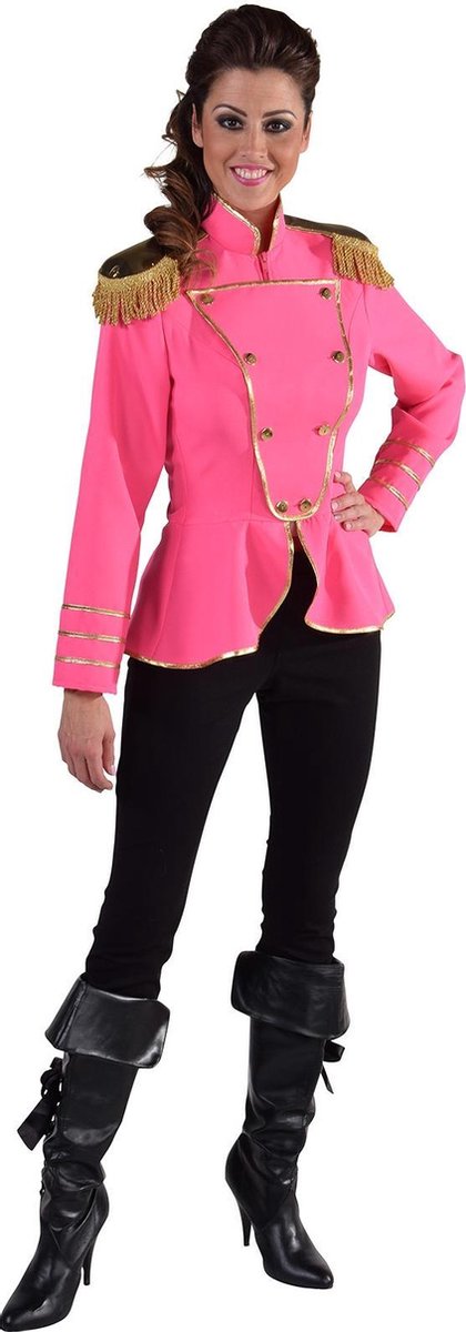 Leger & Oorlog Kostuum | Cavalerie Uniform Jas Roze Vrouw | XL | Carnaval kostuum | Verkleedkleding