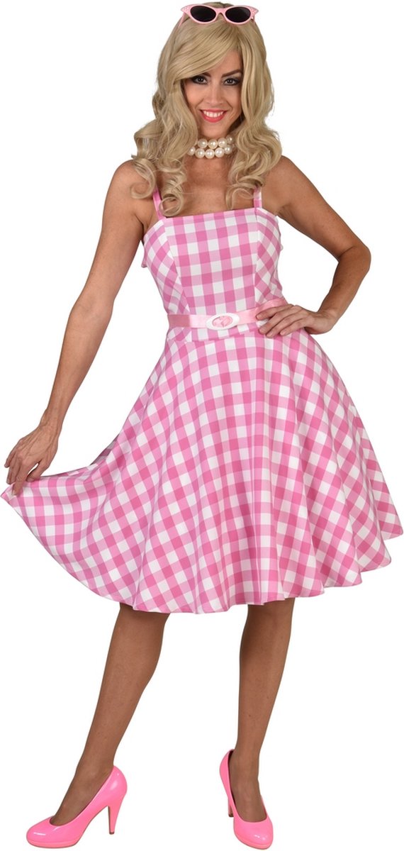 Magic By Freddy's - Rock & Roll Kostuum - Poppetje Darling Donna - Vrouw - Roze - Large - Carnavalskleding - Verkleedkleding