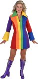 Magic By Freddy's - Vrolijk Regenboog Jaren 70 Stijl - Vrouw - Multicolor - XL - Carnavalskleding - Verkleedkleding