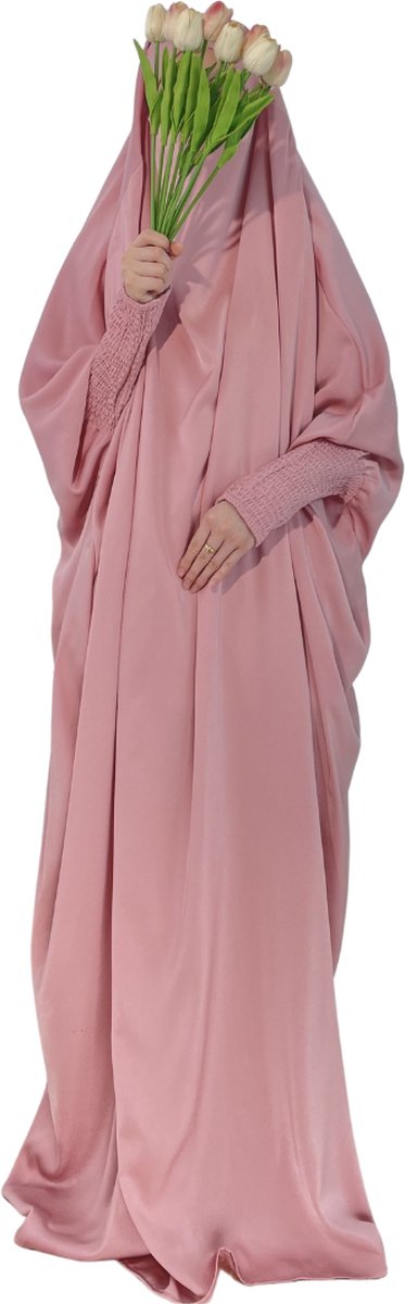 Nivard Gebedskleding Dames - Abaya - Islamitische Kleding - Khimar - Jilbab - Vrouw - Alhamdulillah - Roze