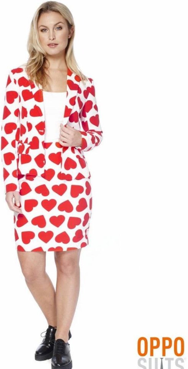 OppoSuits Queen of Hearts - Vrouwen Kostuum - Rood - Feest - Maat 42