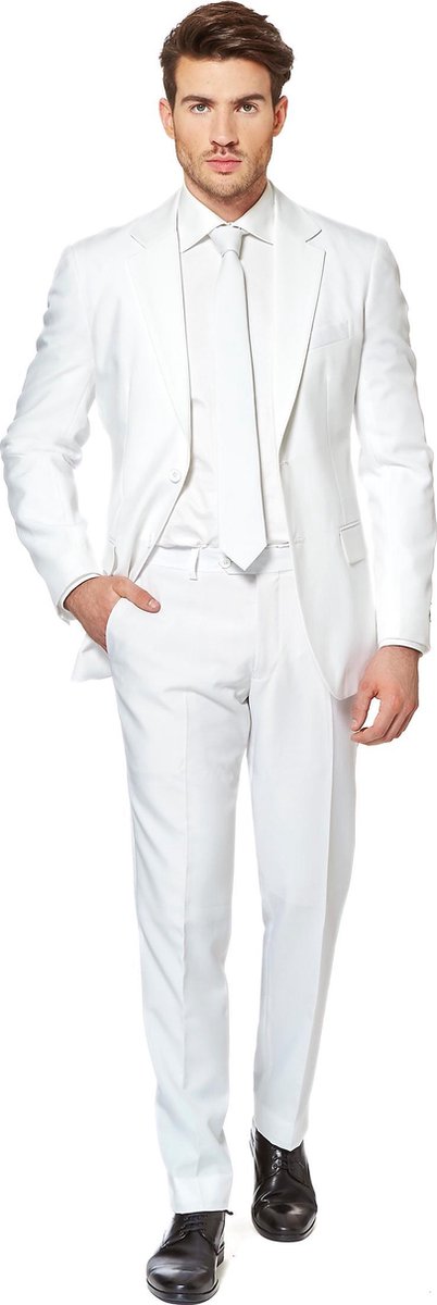 OppoSuits White Knight - Mannen Zomer Kostuum - Wit - Feest - Maat 58