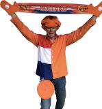 Oranje overhemd XL met klap sjaal en Holland pet en oranje alpinopet Petje Baret Hoed