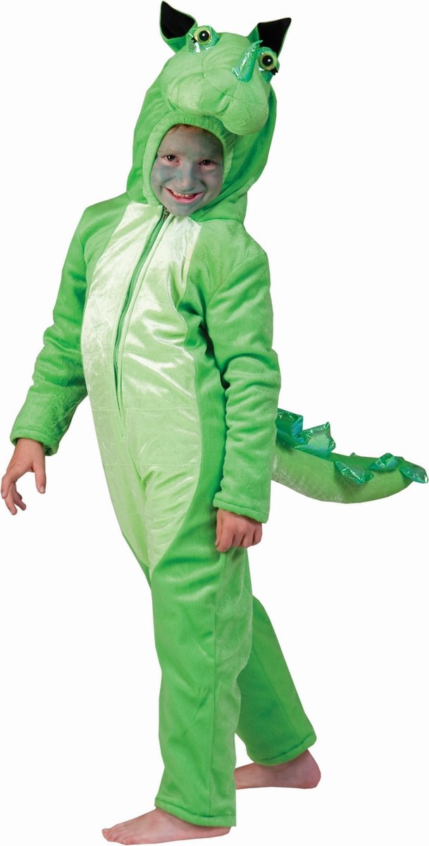 Pierros - Draak Kostuum - Groene Draak Kind Kostuum - Groen - Maat 152 - Halloween - Verkleedkleding