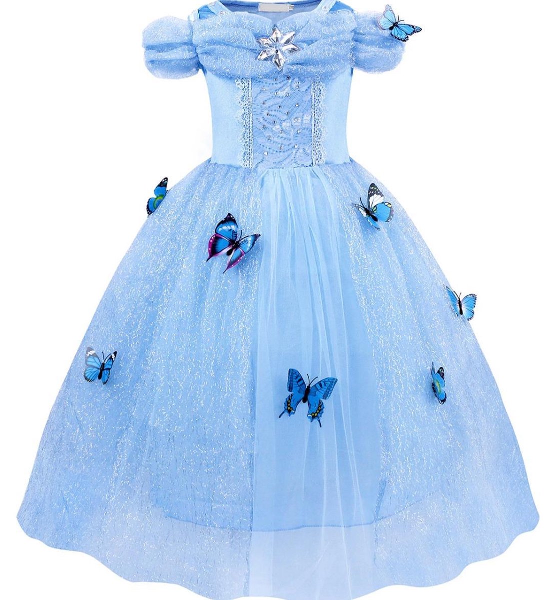 Prinses Assepoester Jurk - Blauw - Maat 110/116