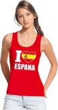 Rood I love Spanje supporter singlet shirt/ tanktop dames - Spaans shirt dames L