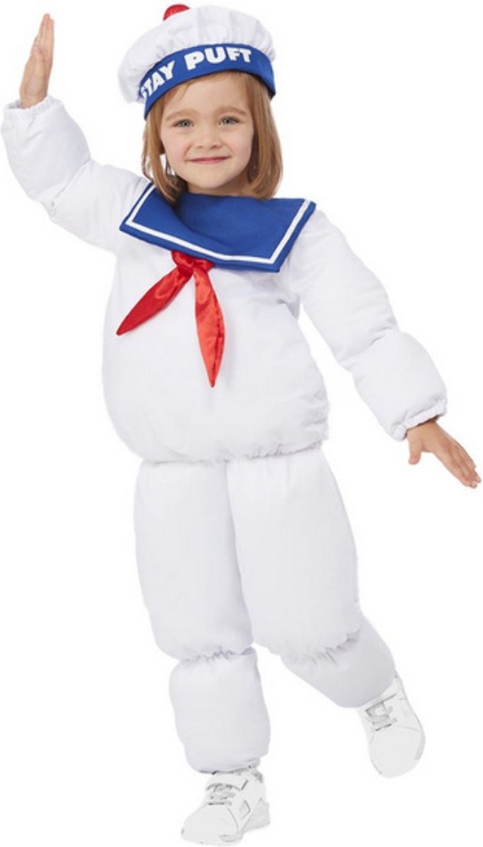 Smiffy's - Kapitein & Matroos & Zeeman Kostuum - Mr Stay-Puft Marshmallow Man - Jongen - Blauw, Wit / Beige - Small - Carnavalskleding - Verkleedkleding