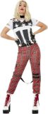 Smiffy's - Punk & Rock Kostuum - 90s Punk Rock - Vrouw - Rood, Zwart, Wit / Beige - Medium - Carnavalskleding - Verkleedkleding