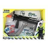 Speelgoed politie pistool met 12 foam pijltjes - MP5K - met licht en geluid - inclusief batterijen -