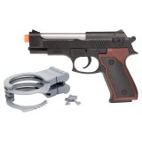 Speelgoed politie pistool met handboeien - met licht en geluid - inclusief batterijen -