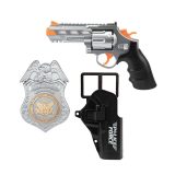 Speelgoed politie pistool met holster en badge - met licht en geluid - inclusief batterijen -