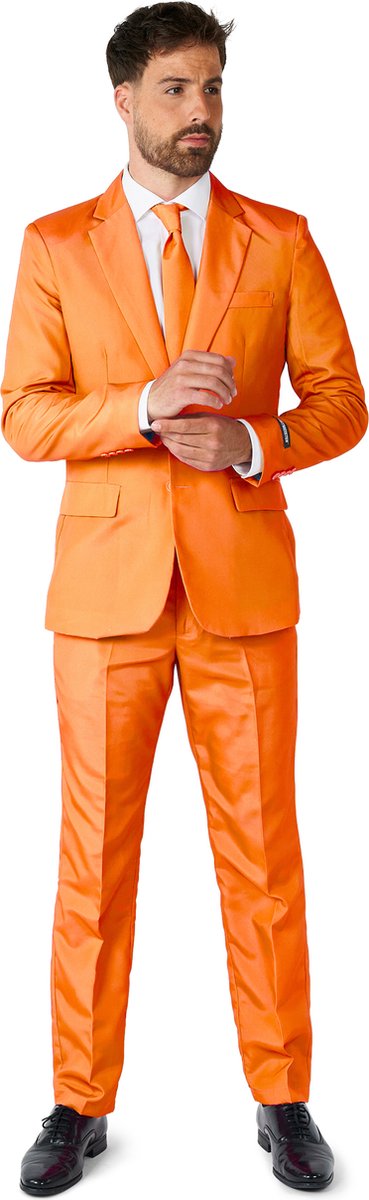 Suitmeister Orange - Heren Pak - Koningsdag En Nederland EK Voetbal - Oranje Pak - Maat XL