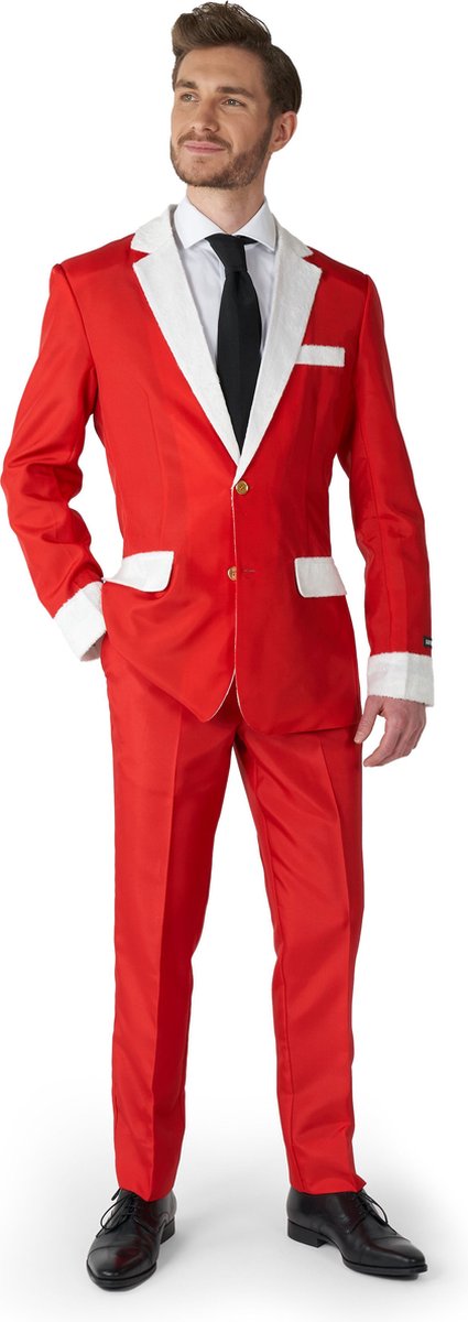 Suitmeister Santa Faux Fur - Heren Pak - Kerstman Pak - Rood - Maat XL