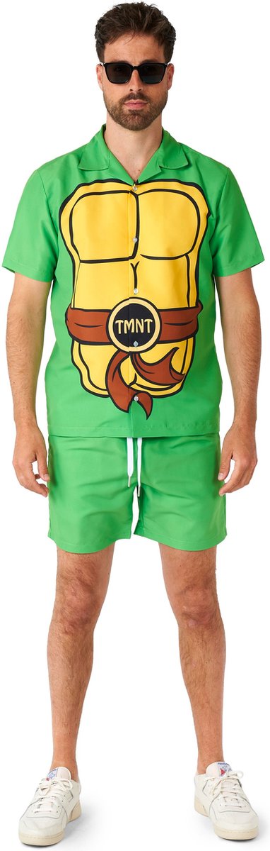 Suitmeister TMNT™ - Heren Zomer Set - Halloween Kostuum en Carnavalsoutfit - Groen - Maat L