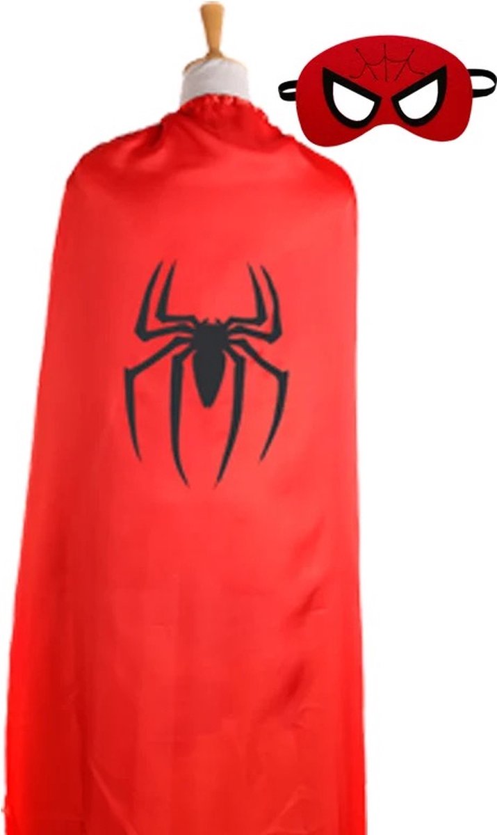 Superheld spider cape - Volwassenen - Verkleed kleding - Superheld - Superhero - Mannen - Vrouwen - Superhelden mantel en masker - Spin