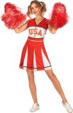 Vegaoo - Cheerleader USA kostuum in rood voor vrouwen