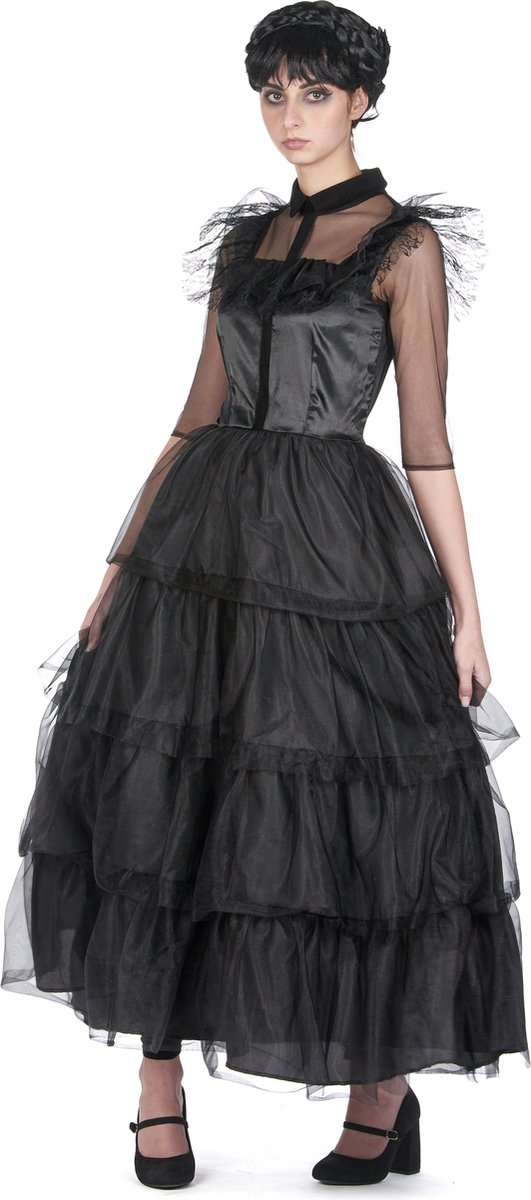 Vegaoo - Zwarte gothic baljurk kostuum voor meisjes