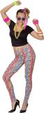WIDMANN - Veelkleurig verkleedkostuum voor dames met panterprint uit de jaren 80 - S