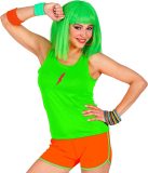 Widmann - Jaren 80 & 90 Kostuum - Sportieve Hotpants Neon Oranje Vrouw - Oranje - One Size - Carnavalskleding - Verkleedkleding