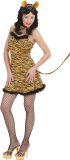 Widmann - Leeuw & Tijger & Luipaard & Panter Kostuum - Sexy Tijger Golden Tiger Kostuum Vrouw - Bruin - Medium - Carnavalskleding - Verkleedkleding