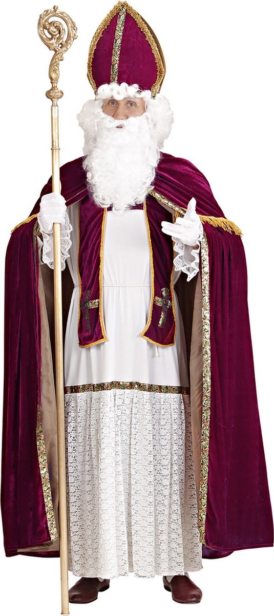 Widmann - Sinterklaas Kostuum - Sinterklaas Goedheiligman Kostuum - Rood - Small / Medium - Carnavalskleding - Verkleedkleding