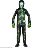 Widmann - Spook & Skelet Kostuum - Vergiftigd En Misselijk Skelet Kind Kostuum - Groen, Zwart - Maat 104 - Halloween - Verkleedkleding