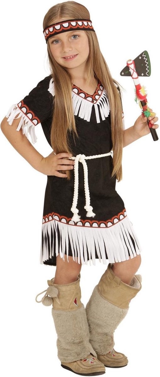 Zwart indianen kostuum voor meisjes - Kinderkostuums - 92