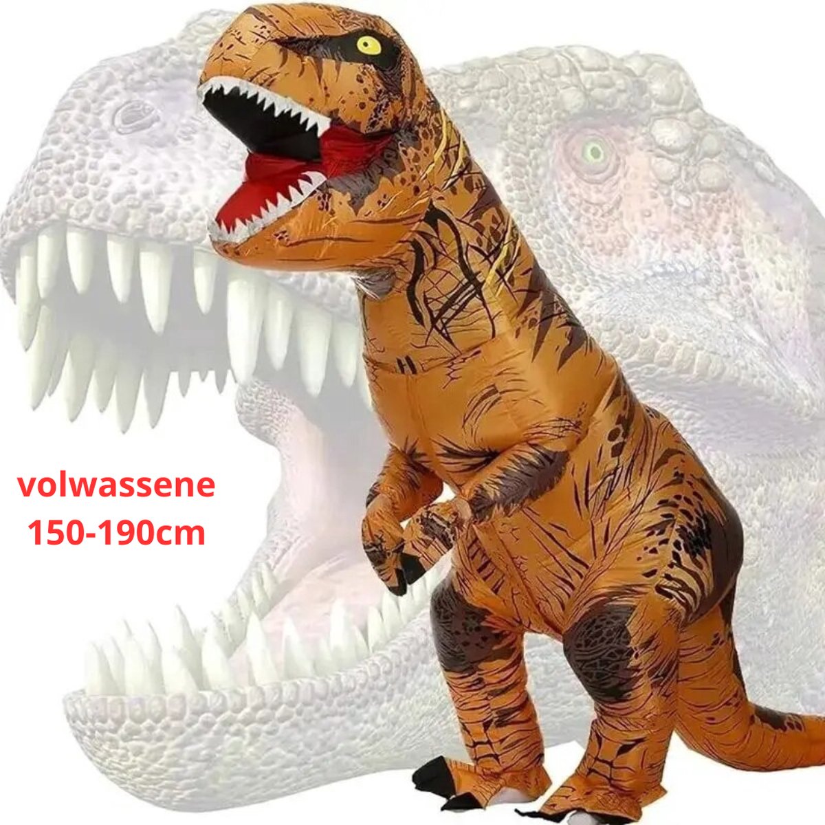 Actania Halloween Outfit - Halloween Kostuum - Pak - Opblaasbaar Kostuum - Costume - Carnaval - Volwassenen - Dinosaurus - Carnavalskleding - Dames & Heren - 150-190cm