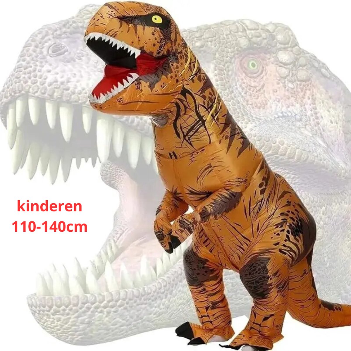 Actania Halloween Outfit - Halloween Kostuum - Pak - Opblaasbaar Kostuum - Costume - Carnaval - Volwassenen - Dinosaurus - Carnavalskleding - Kinderen - 110-140cm