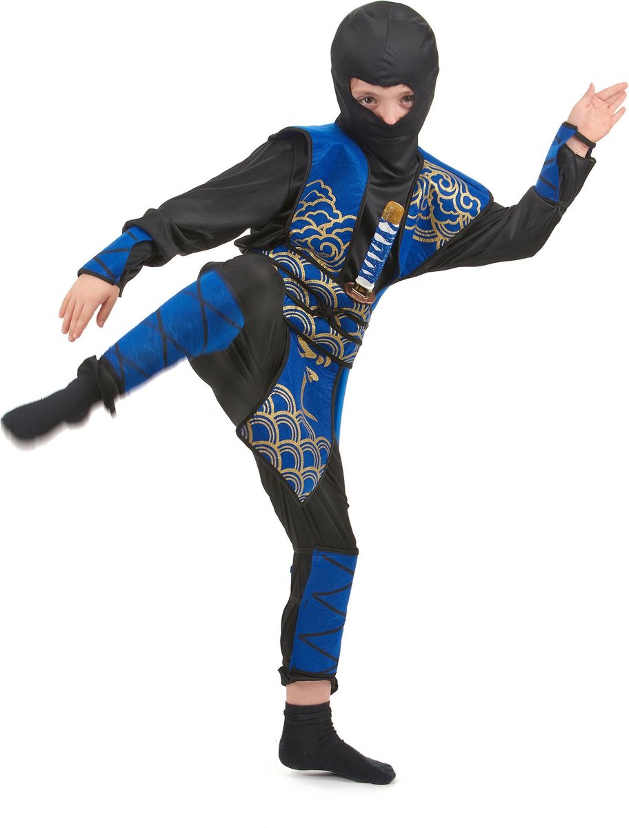 Blauw ninja kostuum voor jongens - Kinderkostuums - 140/152