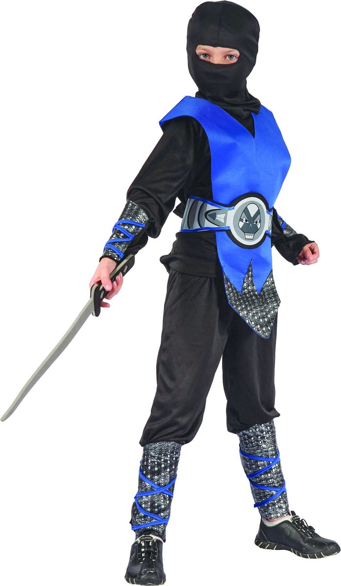 Blauw ninja pak voor jongens - Verkleedkleding - 134/146