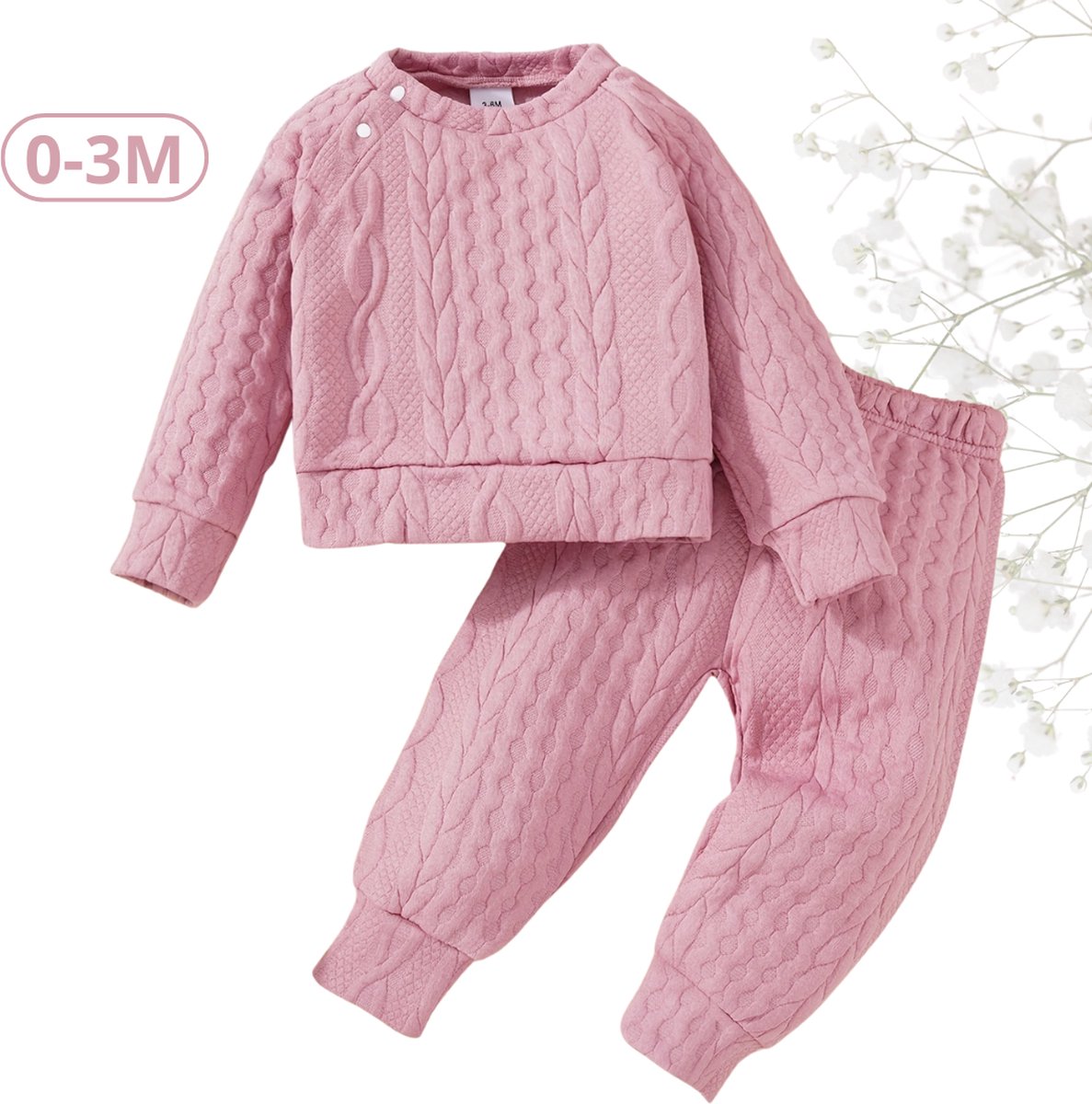 Bovista Babykleding - Romper Baby - Winterpak Jongens & meisjes- Pakje - 0-3 Maanden - Roze