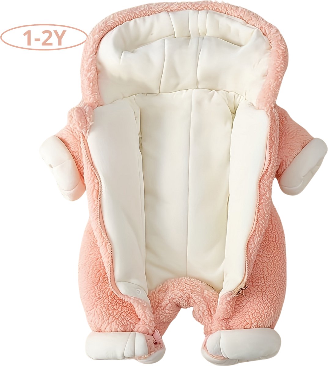 Bovista Berenpakje Baby - Winterpak - Onesie - Teddy - Romper - Pakje - Jongen - Meisje - 1-2 Jaar - Roze