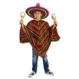 Faram Party Mexicaanse verkleedkleding - poncho - voor kinderen - one size - gekleurd One size -