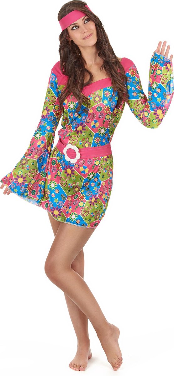 Hippie bloemen pak voor dames - Verkleedkleding - One size