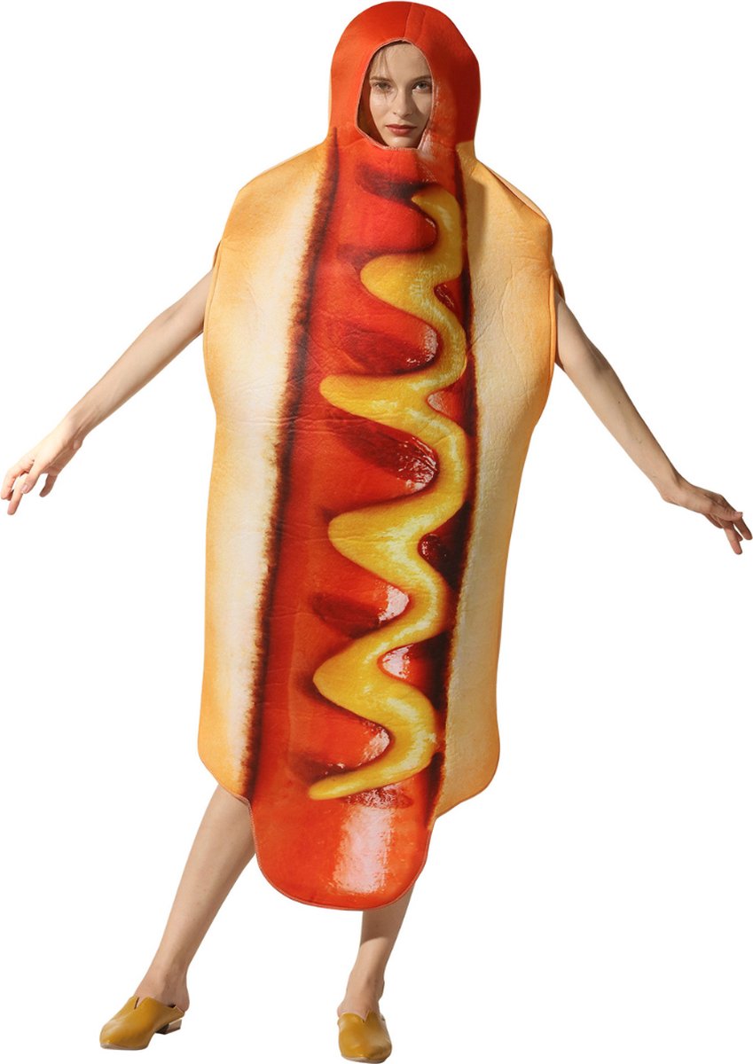 Livano Halloween Outfit - Halloween Kostuum - Pak - Opblaasbaar Kostuum - Costume - Carnaval - Hotdog - 155cm